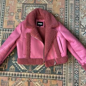 Apparis Pink Vegan Leather Jacket